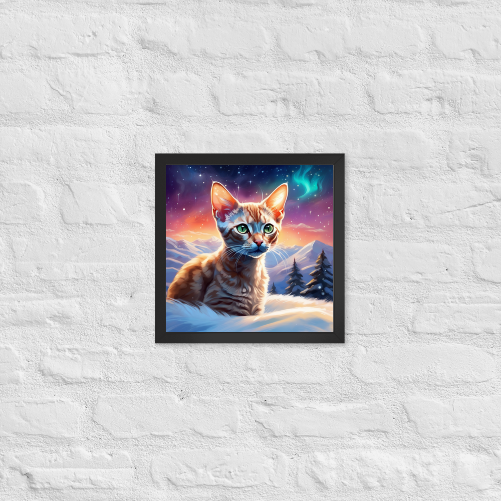 PugMug Custom Tabby Devon Rex Cat Framed Print
