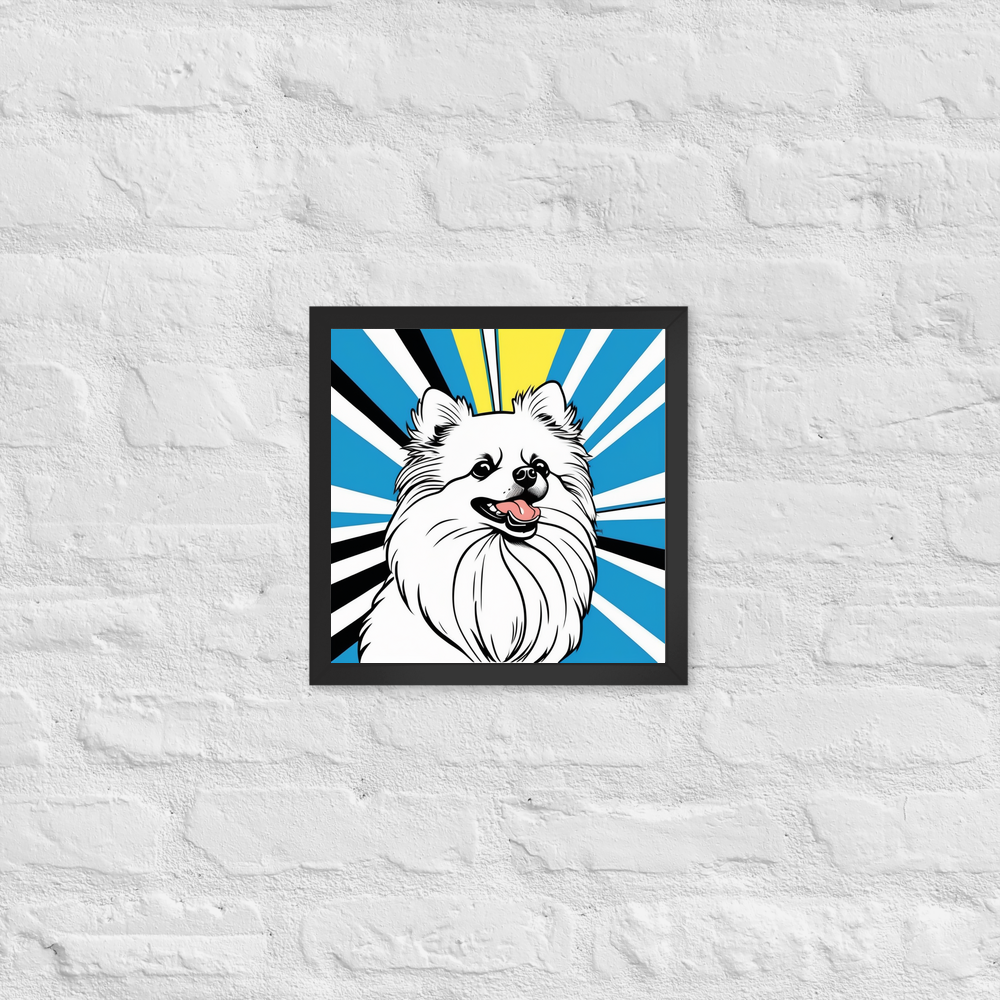 PugMug Custom White Pomeranian Framed Print