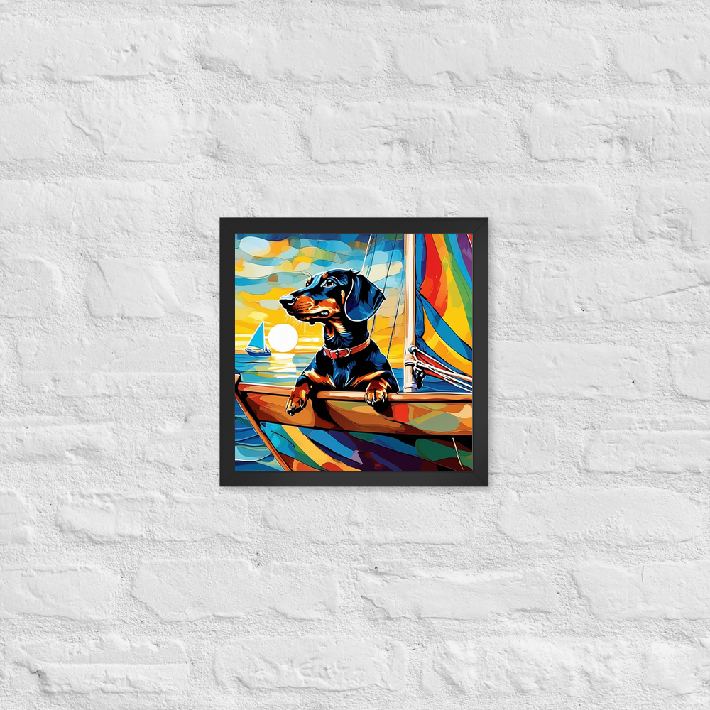 PugMug Custom Black Dachshund Framed Print