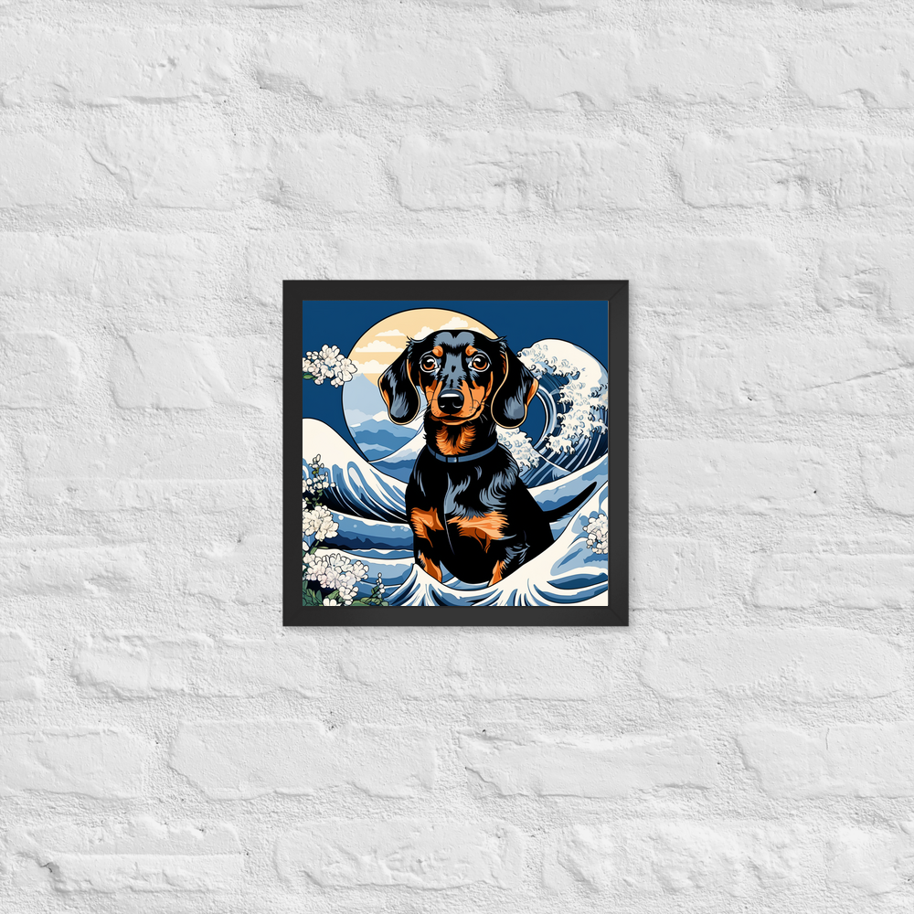 PugMug Custom Black Dachshund Framed Print