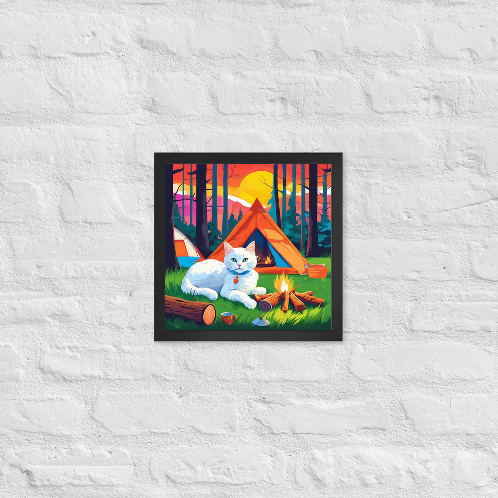 PugMug Custom White Companion Cat Framed Print