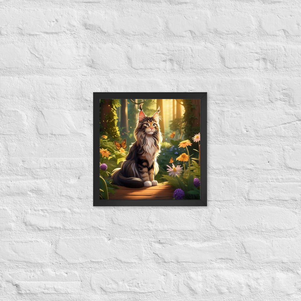 PugMug Custom Tabby Maine Coon Cat Framed Print