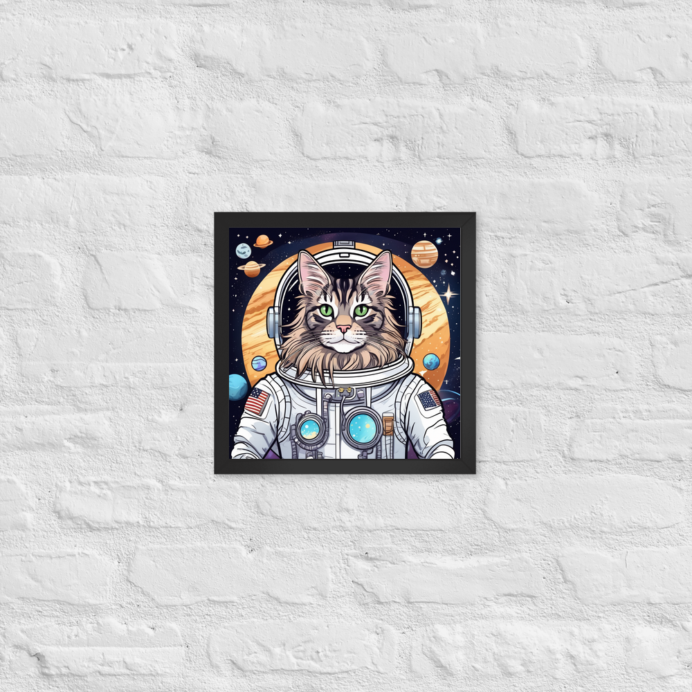 PugMug Custom Tabby Maine Coon Cat Framed Print