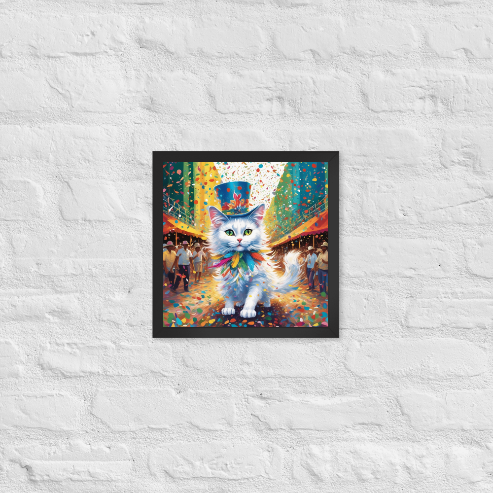 PugMug Custom White Companion Cat Framed Print