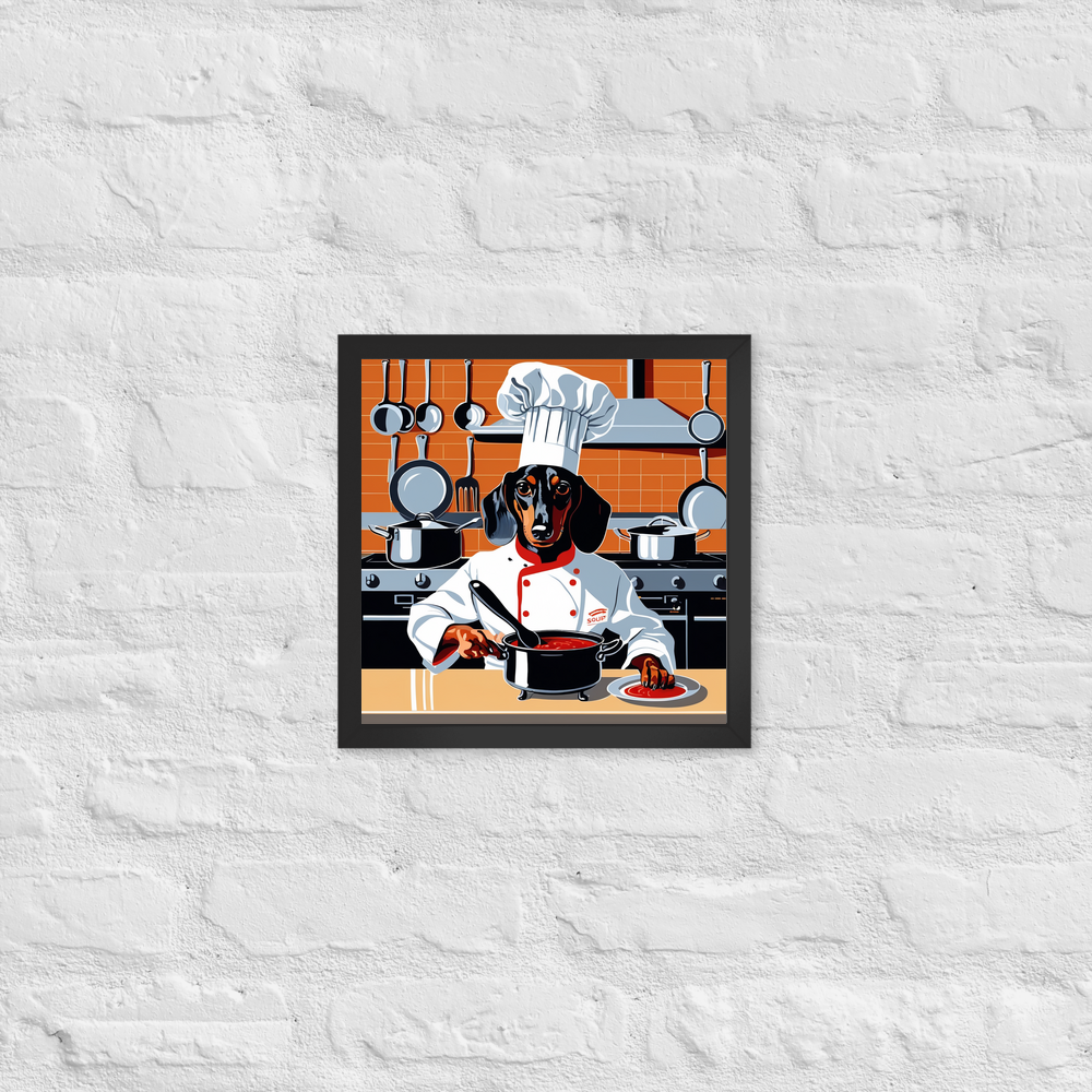 PugMug Custom Black Dachshund Framed Print