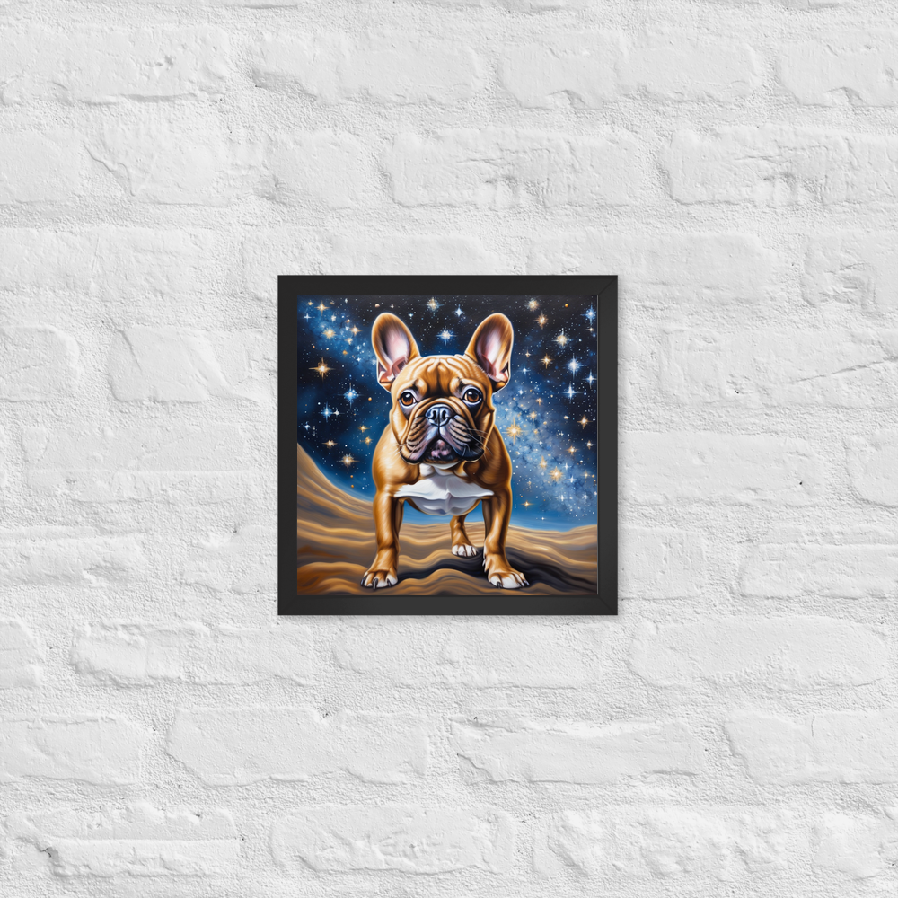 PugMug Custom Tan French Bulldog Framed Print