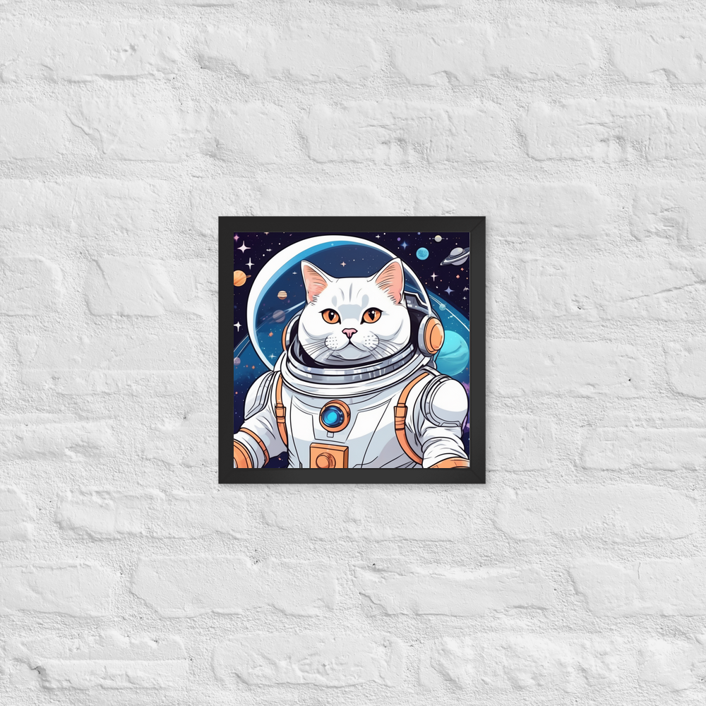 PugMug Custom White British Shorthair Cat Framed Print