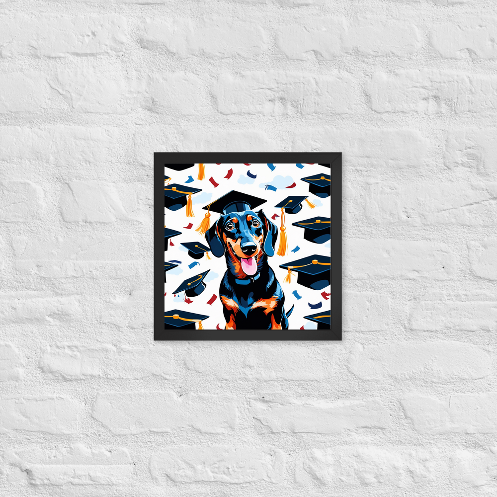 PugMug Custom Black Dachshund Framed Print