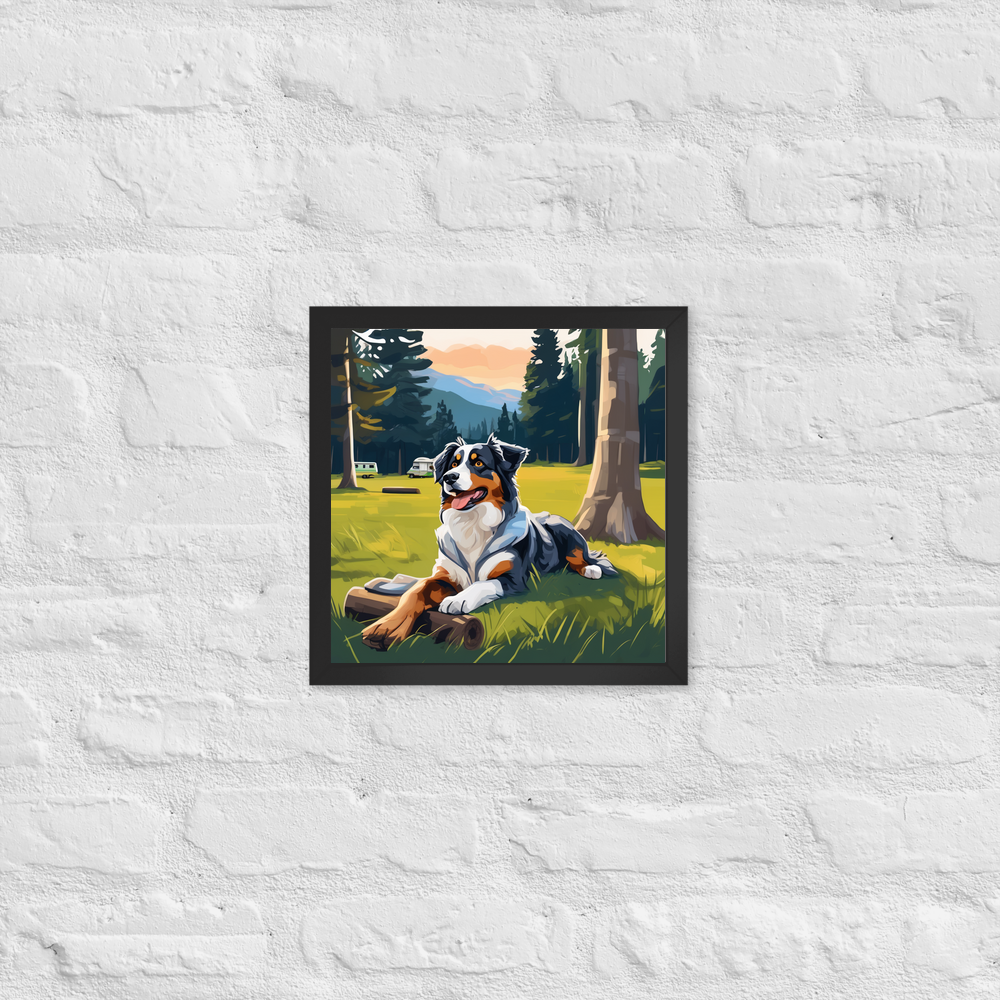 PugMug Custom Australian Shepherd Dog Framed Print