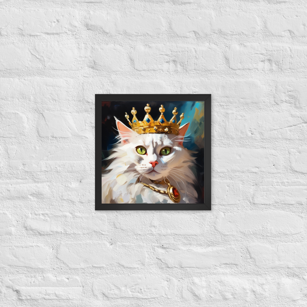 PugMug Custom White Companion Cat Framed Print