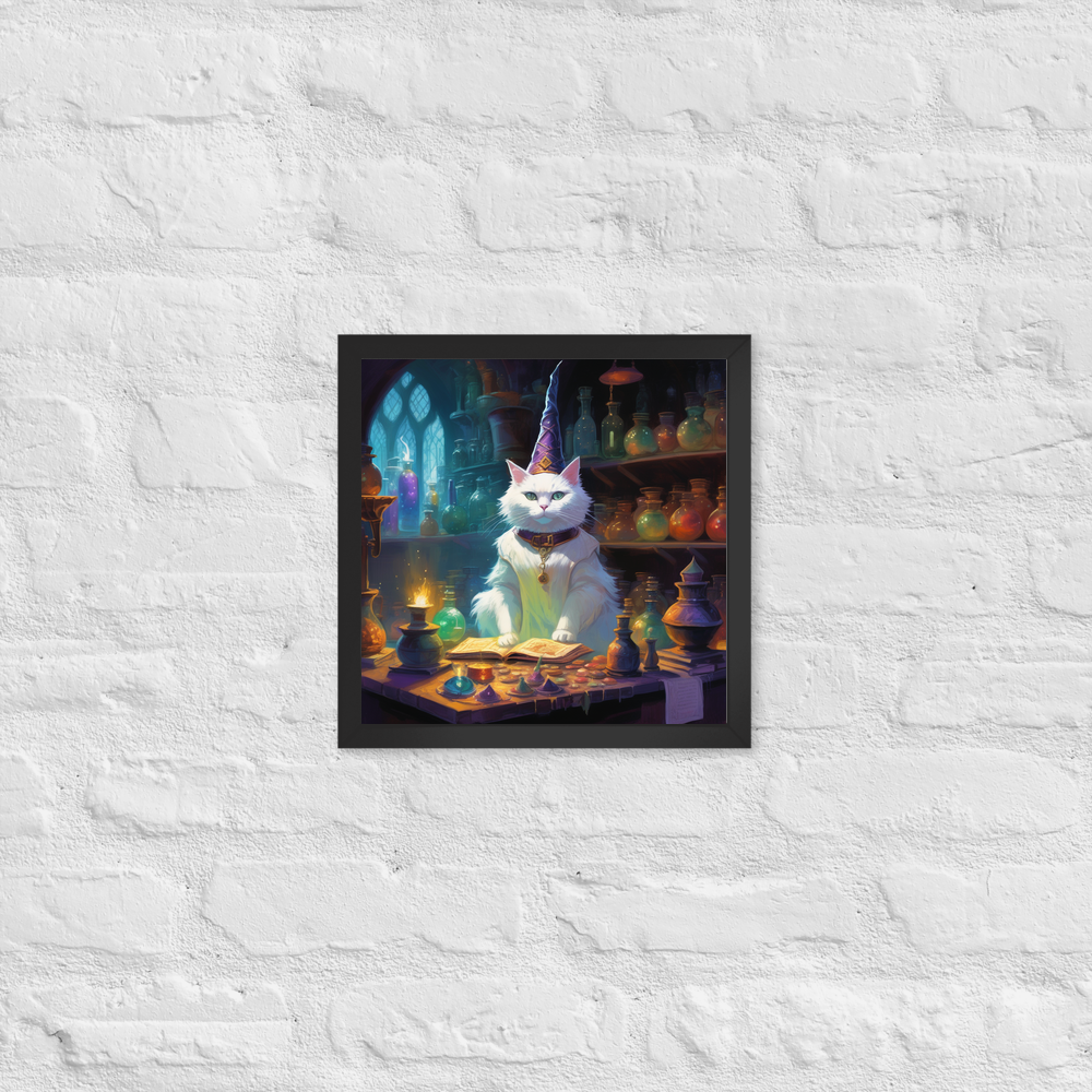 PugMug Custom White Companion Cat Framed Print