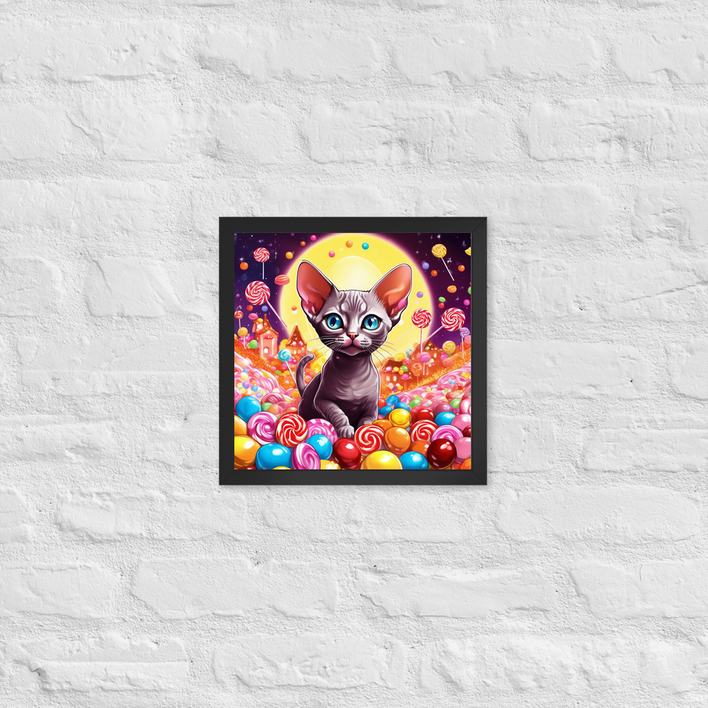 PugMug Custom Tabby Devon Rex Cat Framed Print