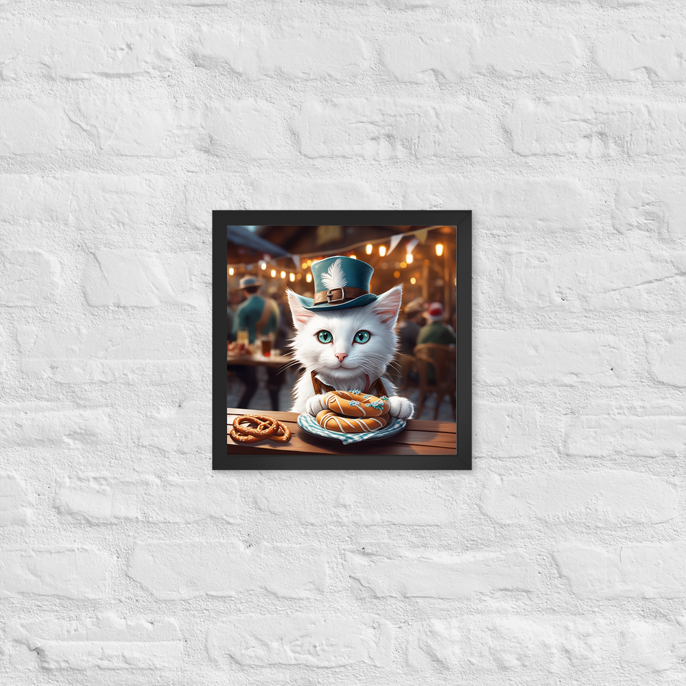 PugMug Custom White Companion Cat Framed Print