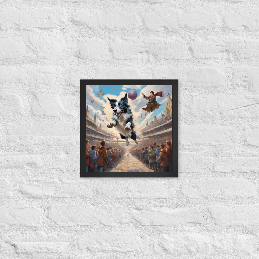PugMug Custom Blue Merle Border Collie Framed Print
