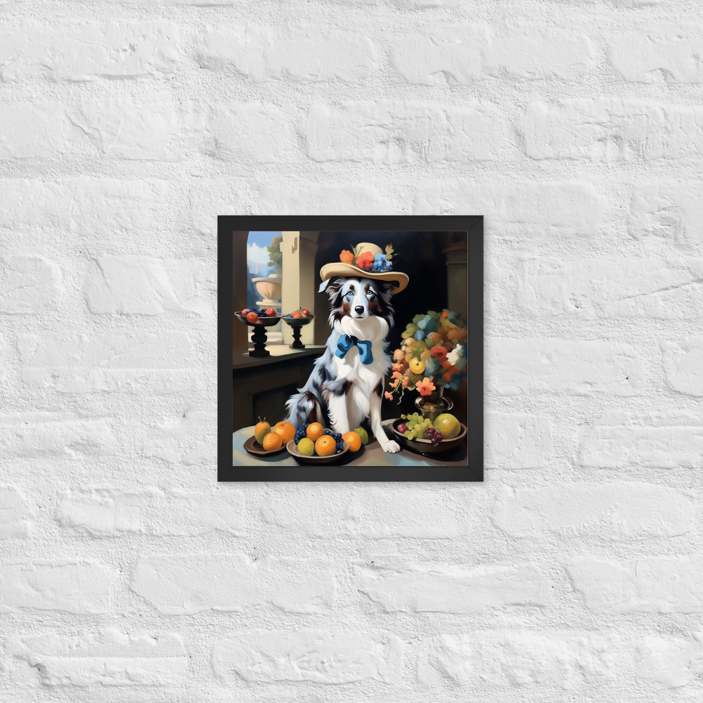 PugMug Custom Blue Merle Border Collie Framed Print