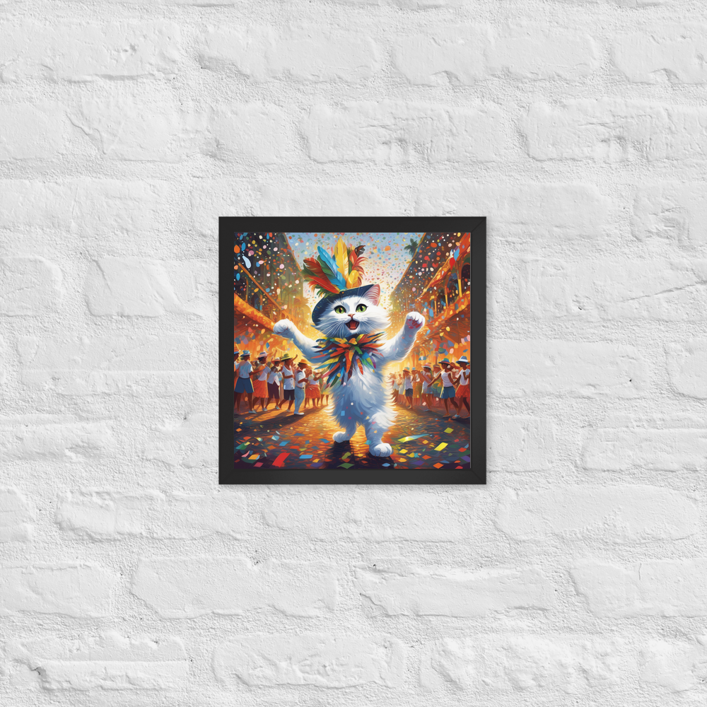 PugMug Custom White Companion Cat Framed Print