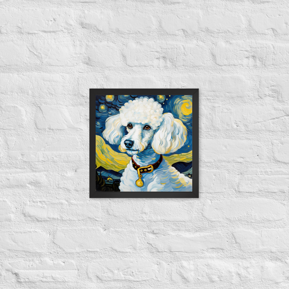 PugMug Custom White Poodle Framed Print