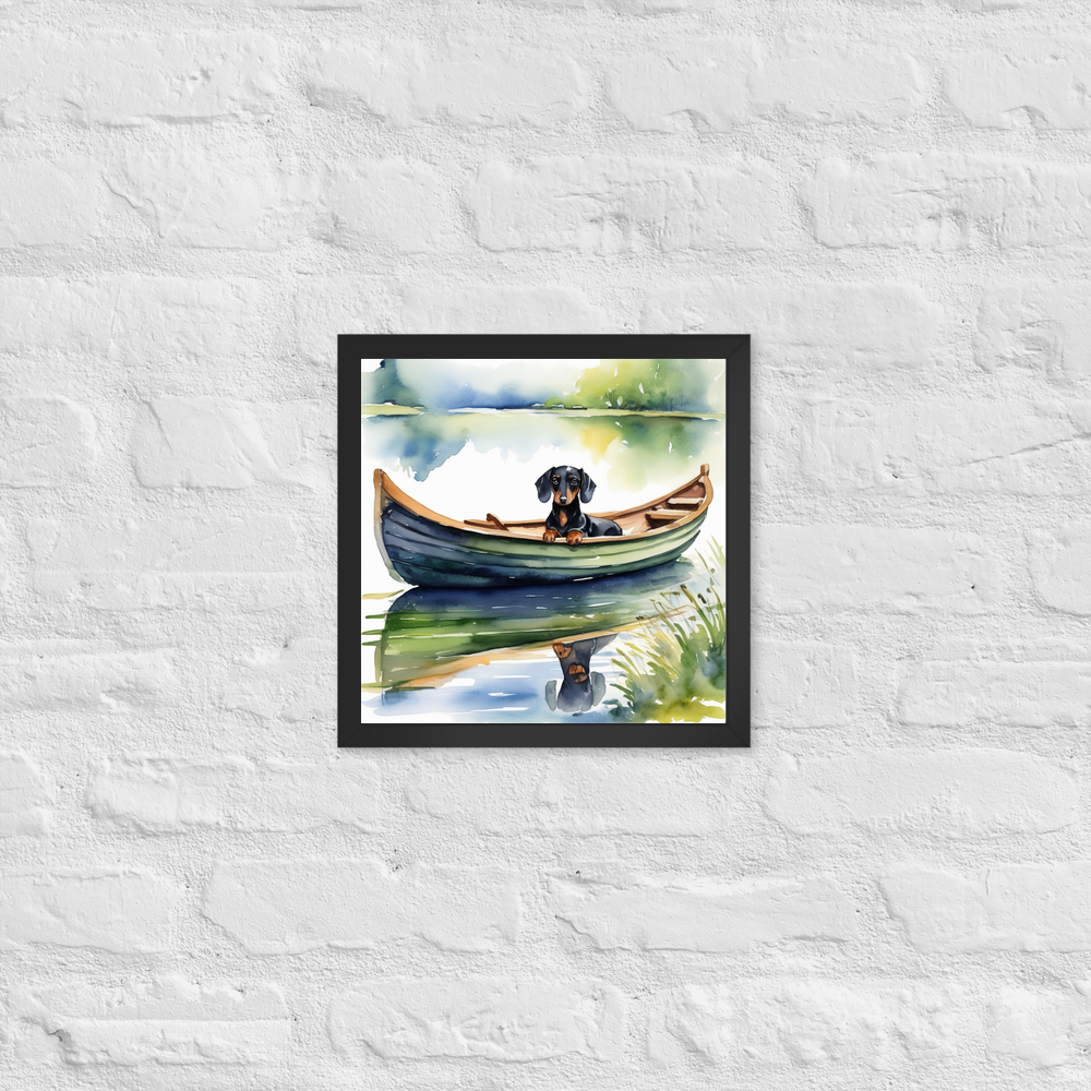 PugMug Custom Black Dachshund Framed Print