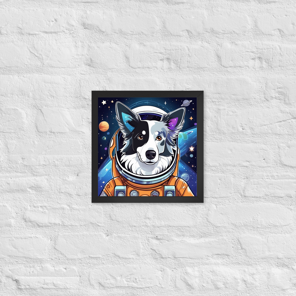 PugMug Custom Blue Merle Border Collie Framed Print