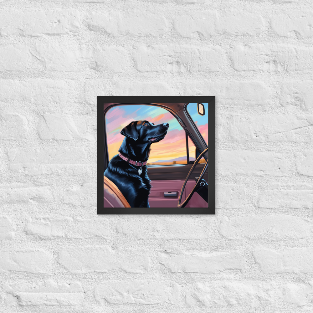 PugMug Custom Black Labrador Retriever Framed Print
