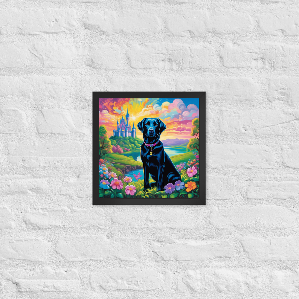 PugMug Custom Black Labrador Retriever Framed Print
