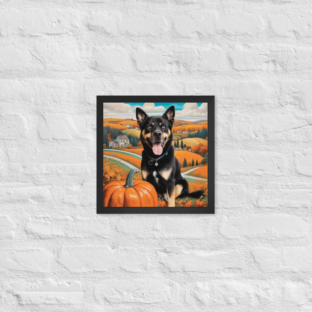 PugMug Custom Blue Framed Print