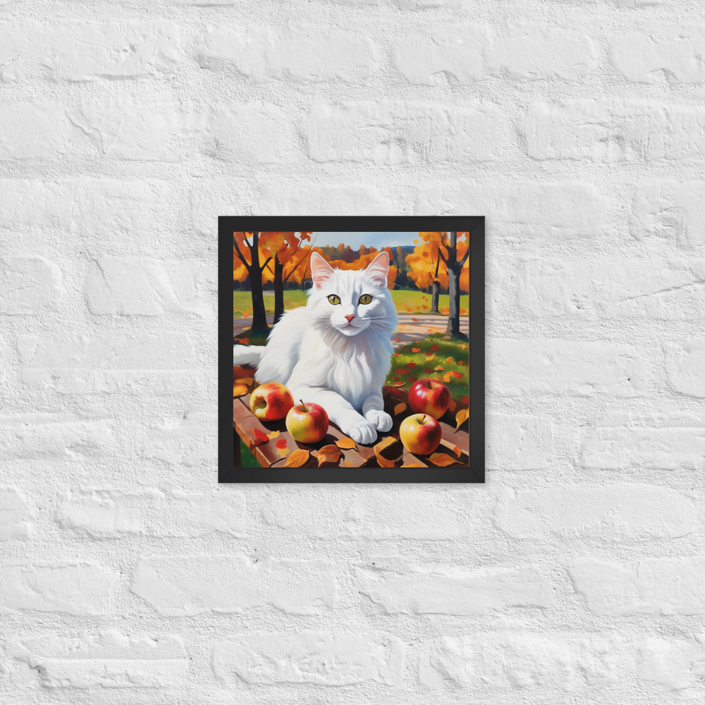 PugMug Custom White Companion Cat Framed Print