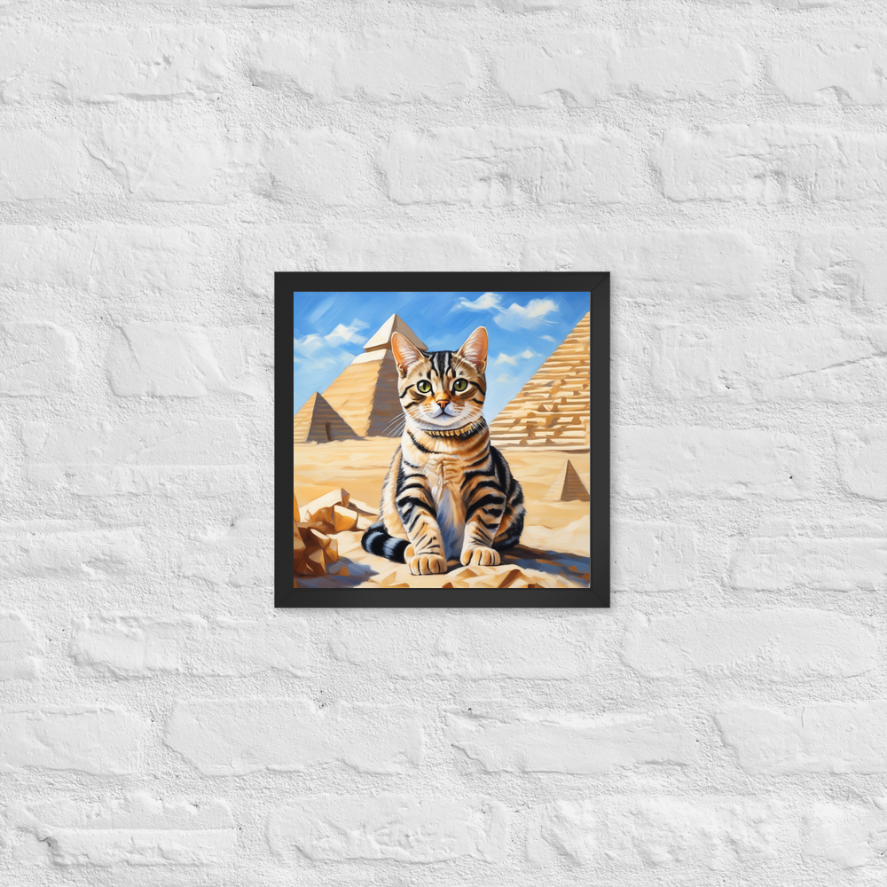 PugMug Custom Tabby American Shorthair Cat Framed Print