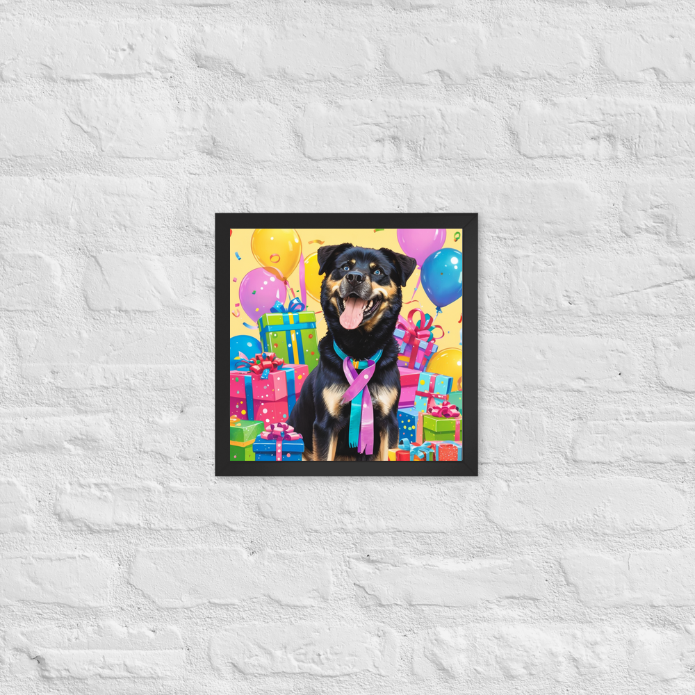 PugMug Custom Blue Framed Print