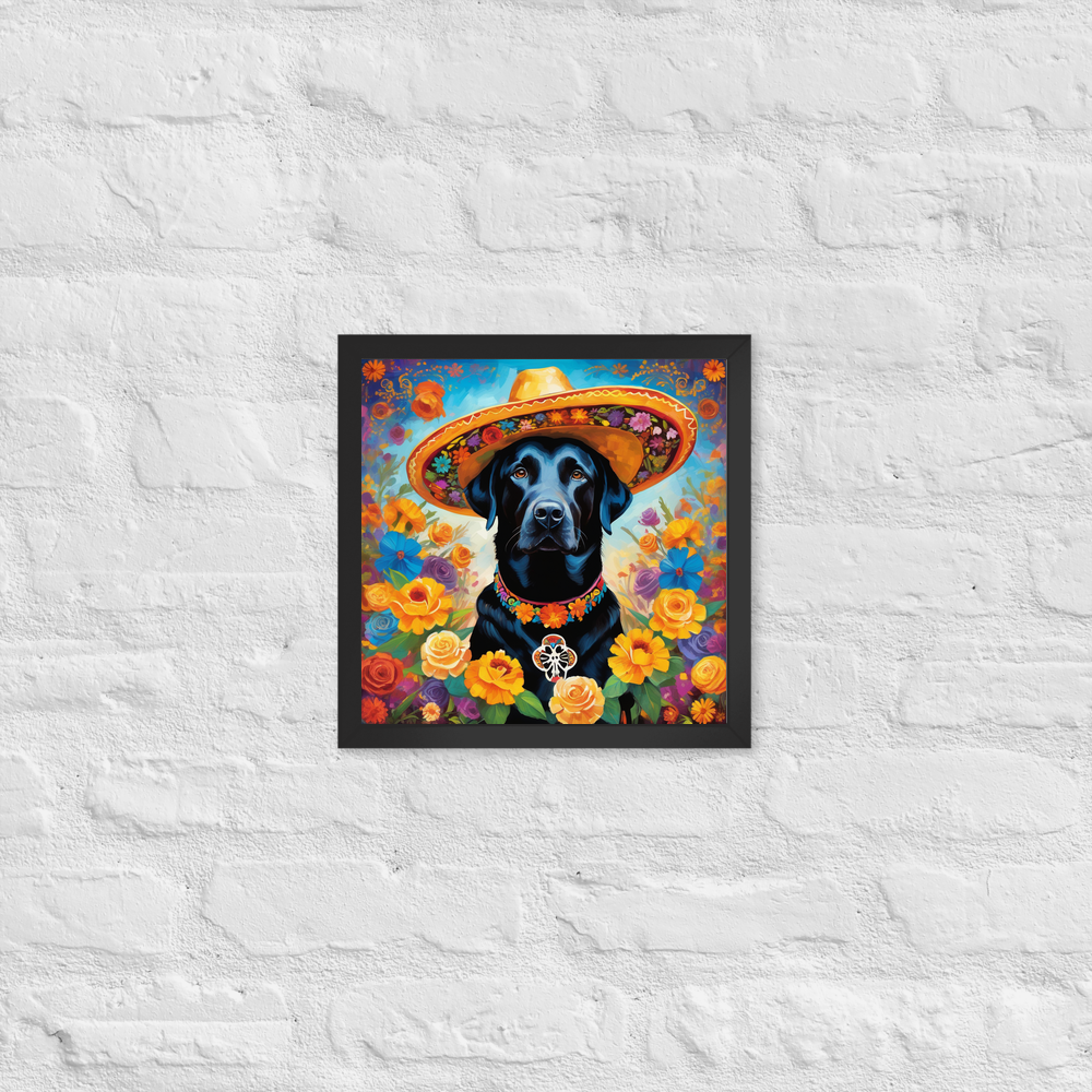 PugMug Custom Black Labrador Retriever Framed Print