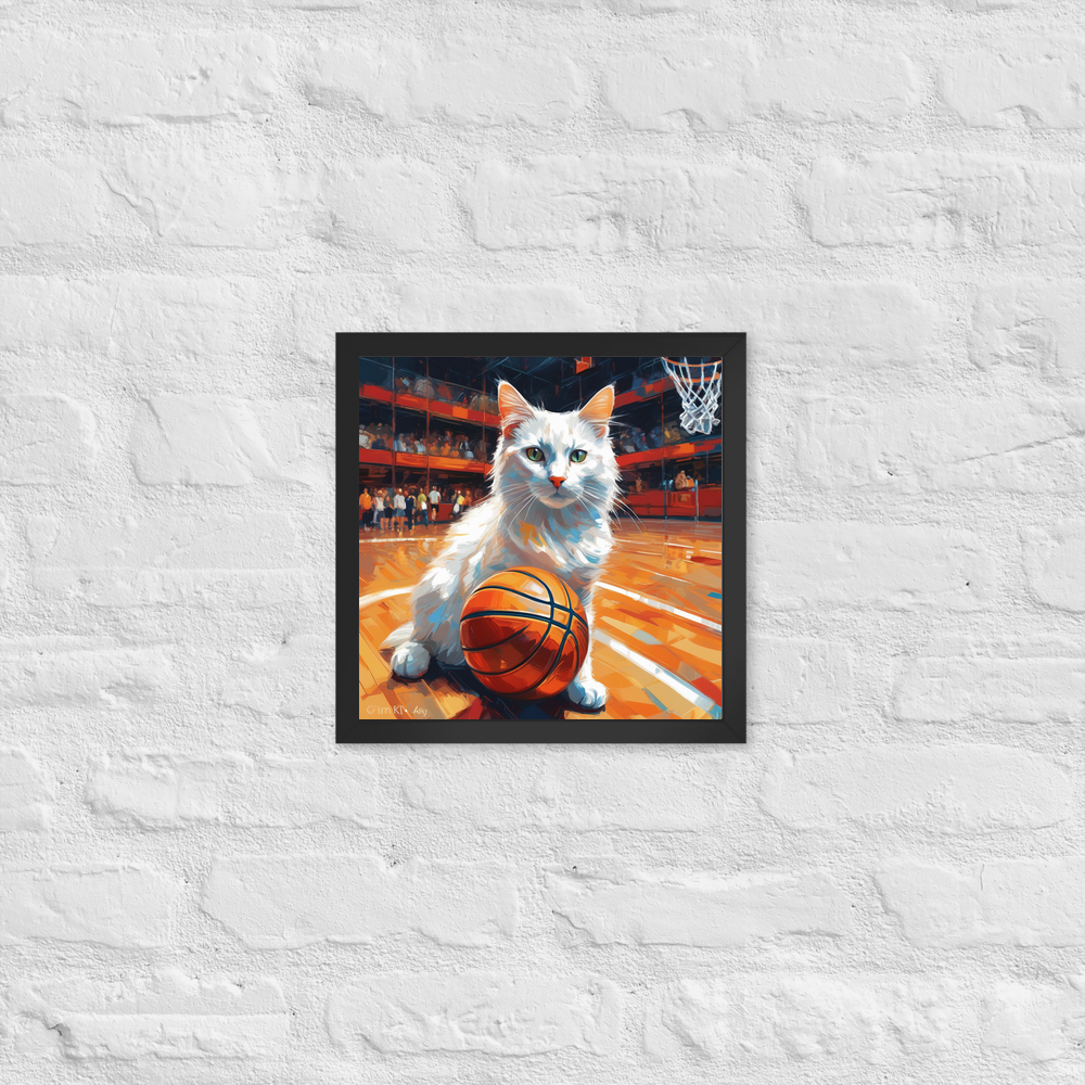 PugMug Custom White Companion Cat Framed Print