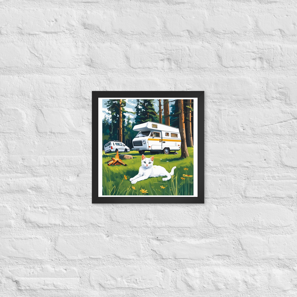 PugMug Custom White Companion Cat Framed Print