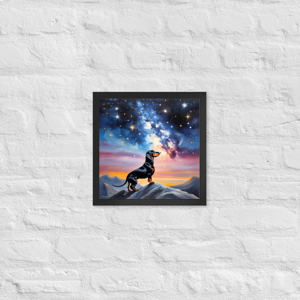 PugMug Custom Black Dachshund Framed Print
