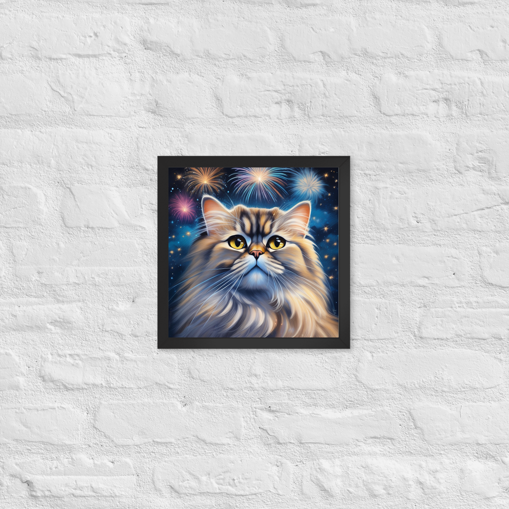 PugMug Custom Tabby Persian Cat Framed Print