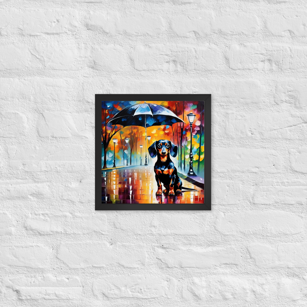 PugMug Custom Black Dachshund Framed Print