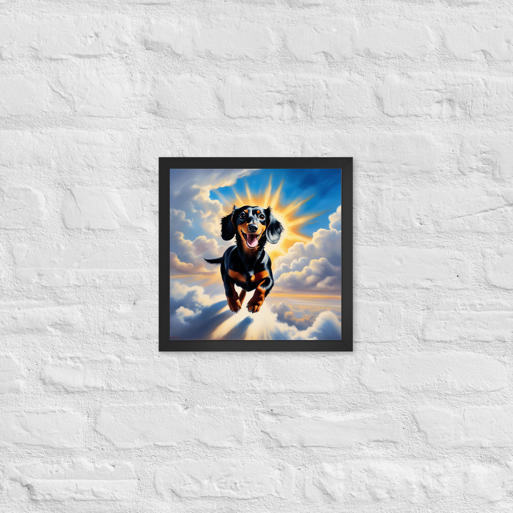 PugMug Custom Black Dachshund Framed Print