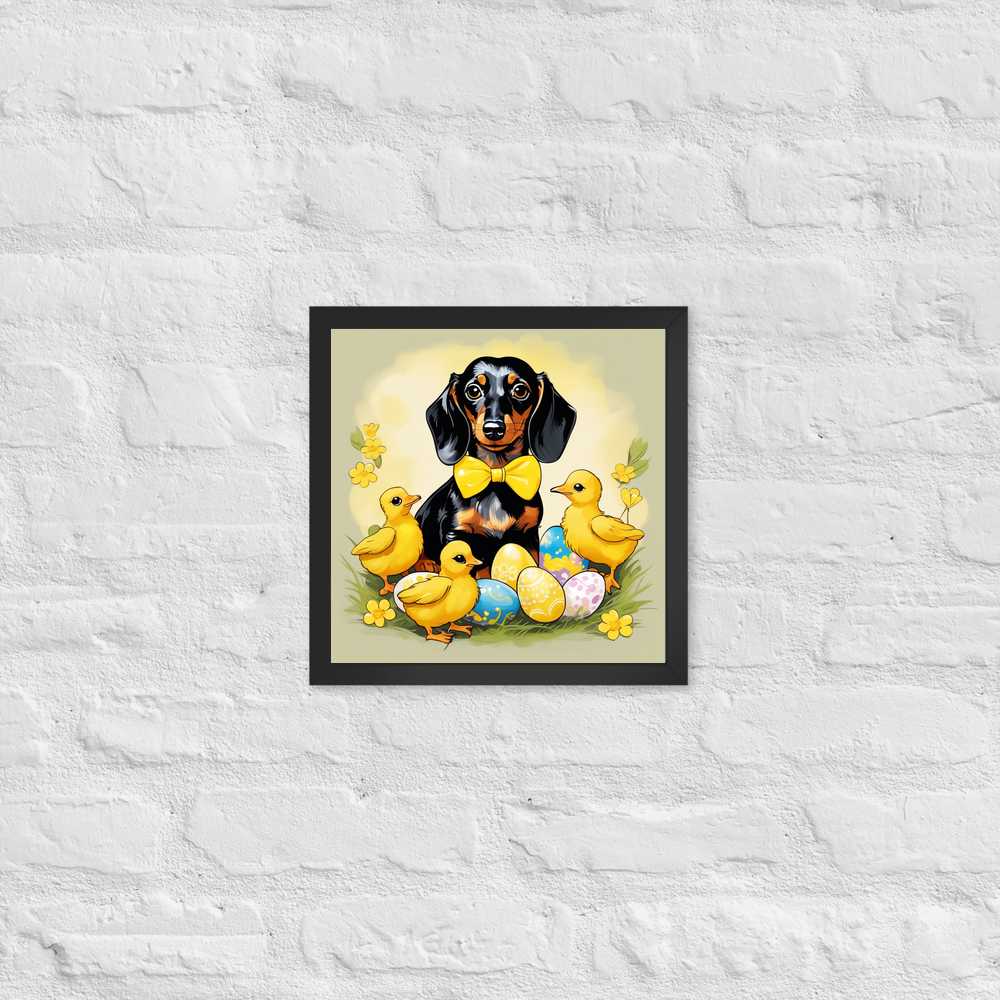 PugMug Custom Black Dachshund Framed Print