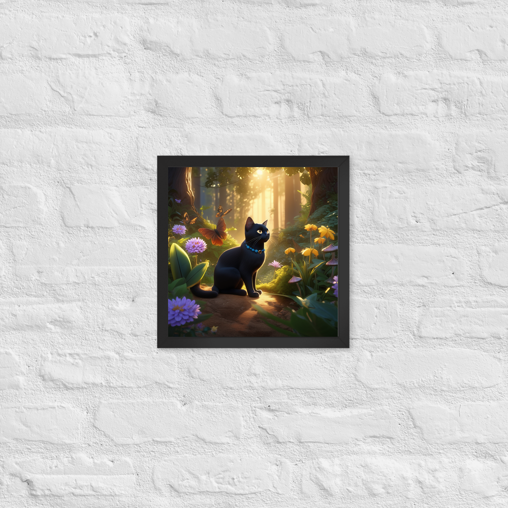 PugMug Custom Black Exotic Cat Framed Print