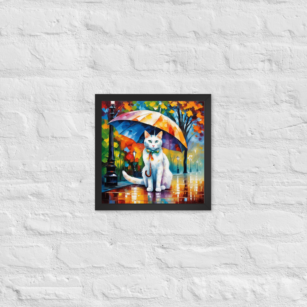 PugMug Custom White Companion Cat Framed Print