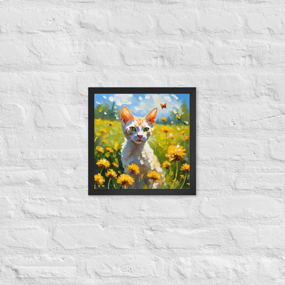PugMug Custom Tabby Devon Rex Cat Framed Print
