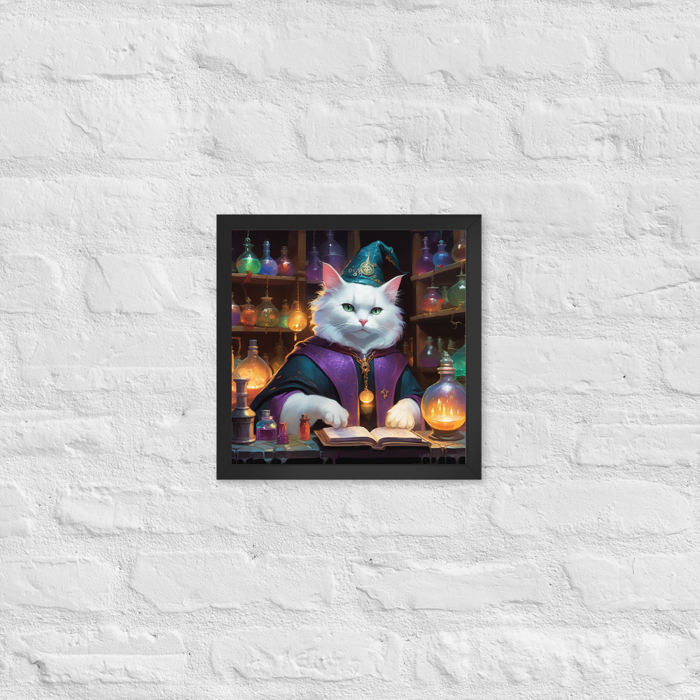 PugMug Custom White Companion Cat Framed Print