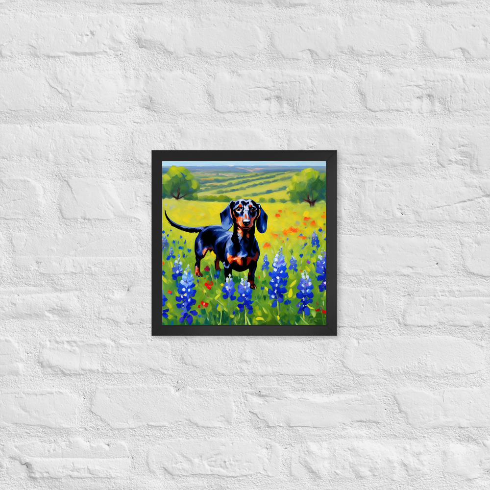 PugMug Custom Black Dachshund Framed Print