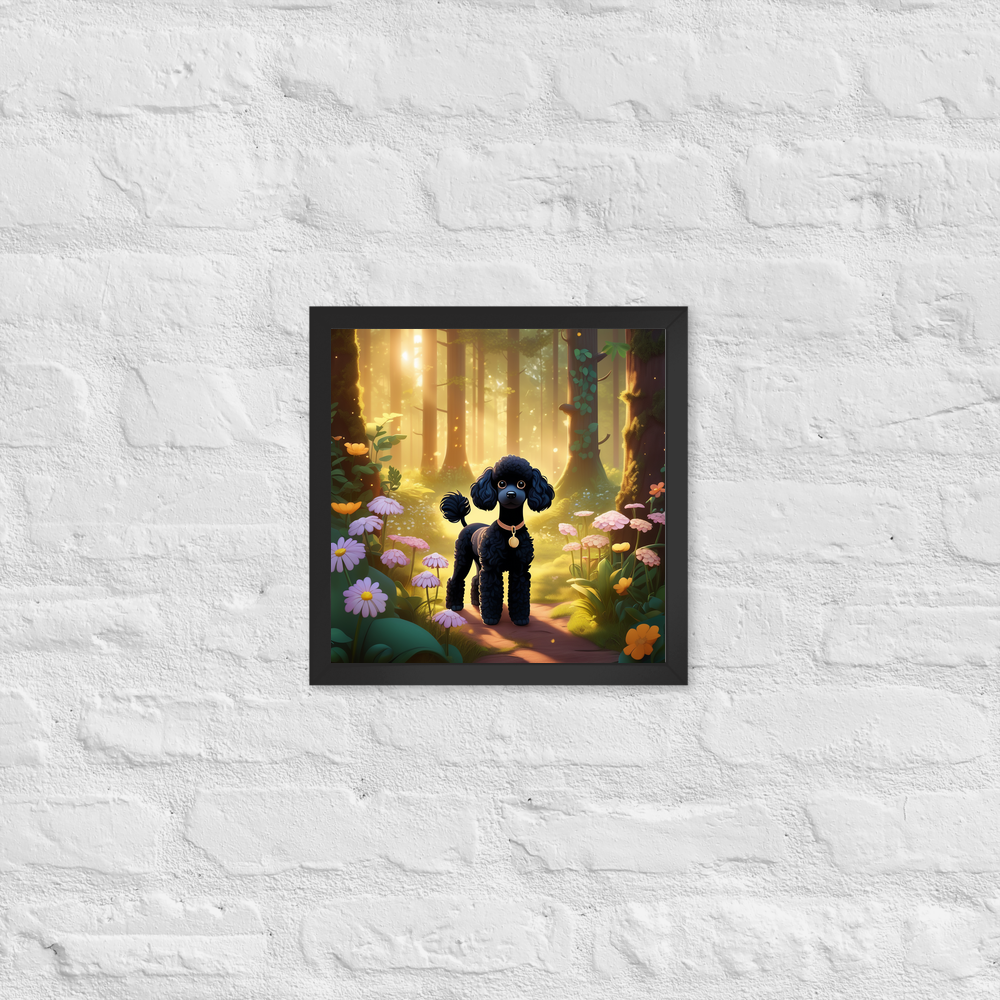 PugMug Custom Black Poodle Framed Print