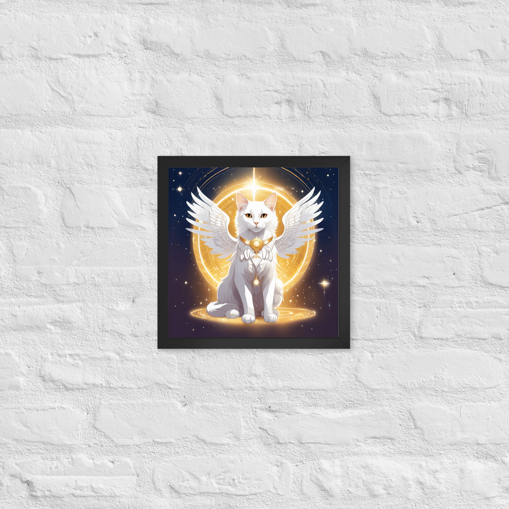 PugMug Custom White Companion Cat Framed Print