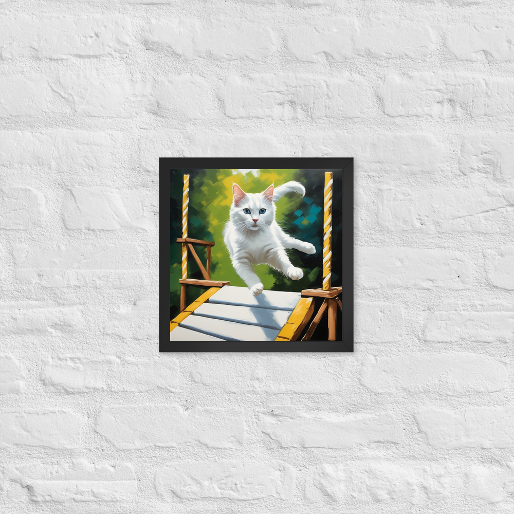 PugMug Custom White Companion Cat Framed Print