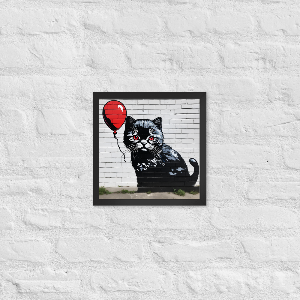 PugMug Custom Black Scottish Fold Cat Framed Print