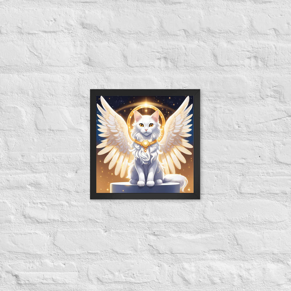 PugMug Custom White Companion Cat Framed Print