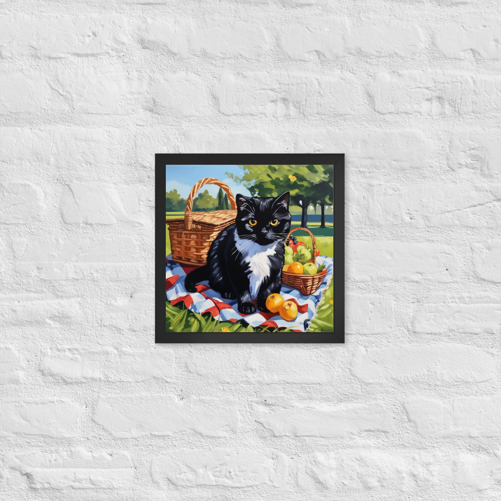 PugMug Custom Black Scottish Fold Cat Framed Print