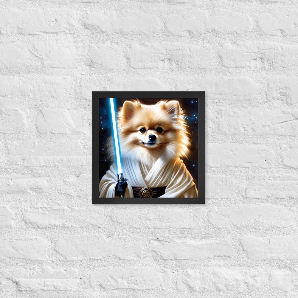 PugMug Custom White Pomeranian Framed Print