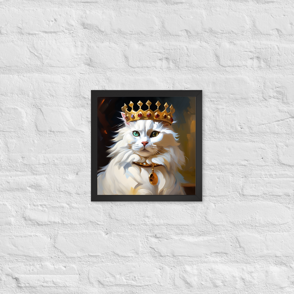 PugMug Custom White Companion Cat Framed Print